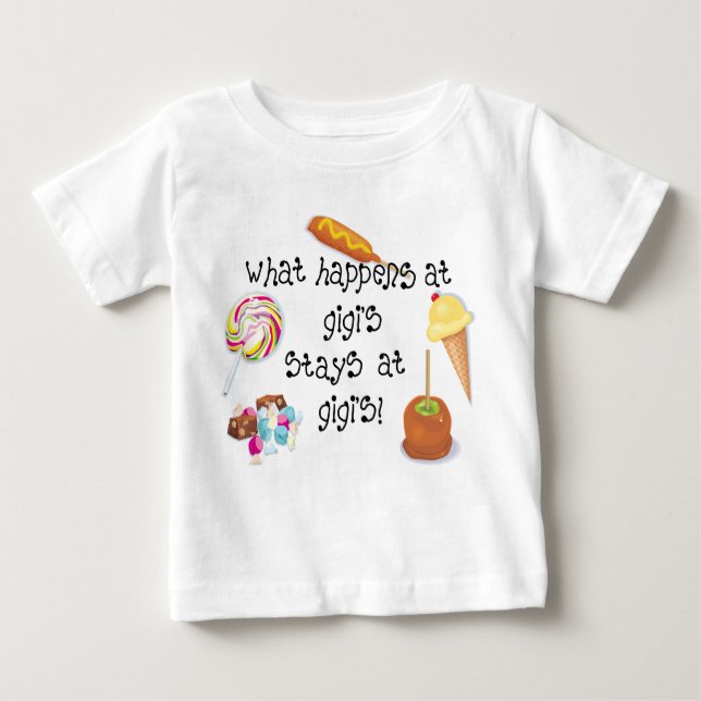 Camiseta De Bebé ¡Qué pasa en las estancias de Gigi en Gigi's! (Anverso)