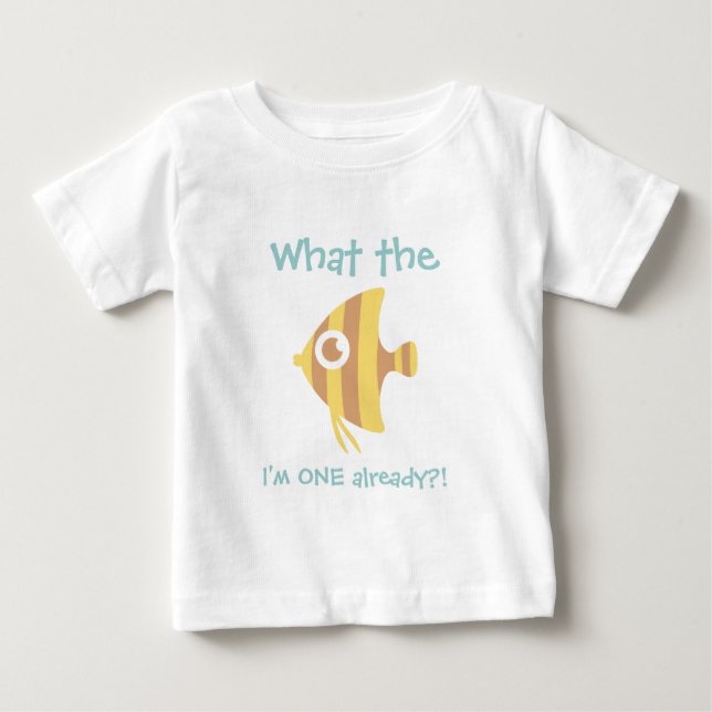 Camiseta De Bebé Qué pez soy UNO ya, Primer Cumpleaños (Anverso)