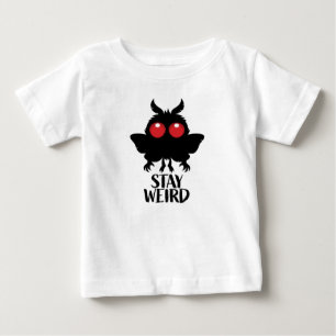 Camiseta De Bebé Quédate Extraño Lindo y Espeluznante Hombre Polill