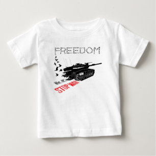 Camiseta De Bebé Queremos Paz Mundial y Libertad, Detengan la Guerr