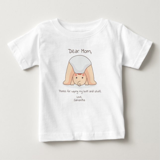 Camiseta De Bebé Querida mamá... Dia divertida de la madre (Anverso)