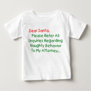 Camiseta De Bebé Querido abogado Santa - Carta divertida de Navidad