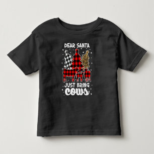 Camiseta De Bebé Querido Papá Noel, trae vacas Navidades de búfalo