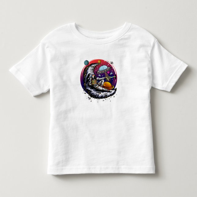 Camiseta De Bebé Queso de la luna espacial (Anverso)