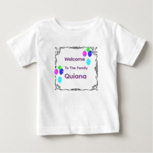 Camiseta De Bebé "Quiana" Bienvenida a la Familia,