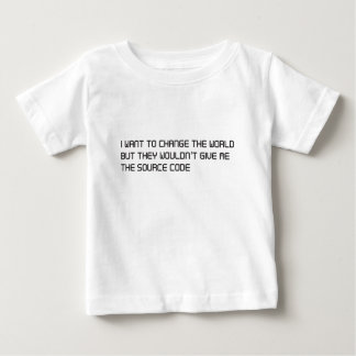 Camiseta De Bebé Quiera cambiar el mundo pero ningún código fuente