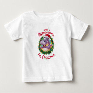 Camiseta De Bebé Quiero Hipopótamo Para Navidades Xmas Hippo