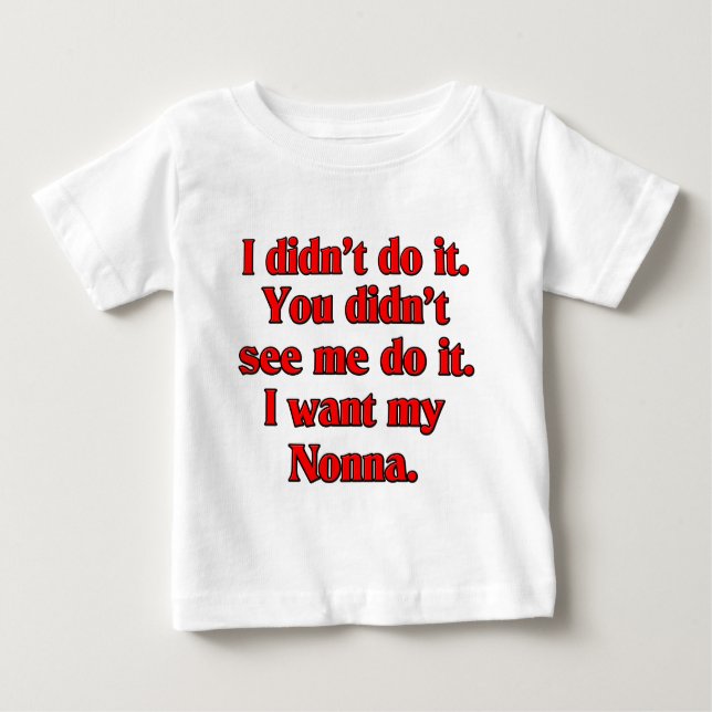 Camiseta De Bebé Quiero mi nonna (la abuela italiana) (Anverso)