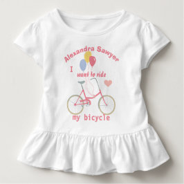 Camiseta De Bebé Quiero montar en mi bicicleta Globos de Bicicleta 