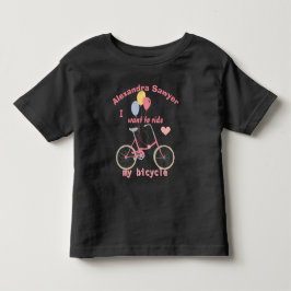 Camiseta De Bebé Quiero montar en mi bicicleta Globos de Bicicleta 