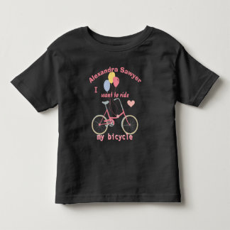Camiseta De Bebé Quiero montar en mi bicicleta Globos de Bicicleta