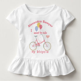 Camiseta De Bebé Quiero montar mi bicicleta Globos de Bicicleta Vin