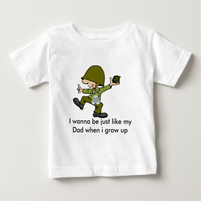 Camiseta De Bebé Quiero ser apenas como mi papá cuando i g… (Anverso)