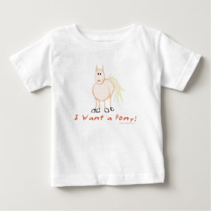 Camiseta De Bebé Quiero un poni