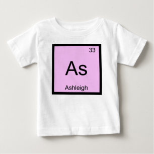 Camiseta De Bebé Química del nombre Ashleigh Elemento Tabla periódi