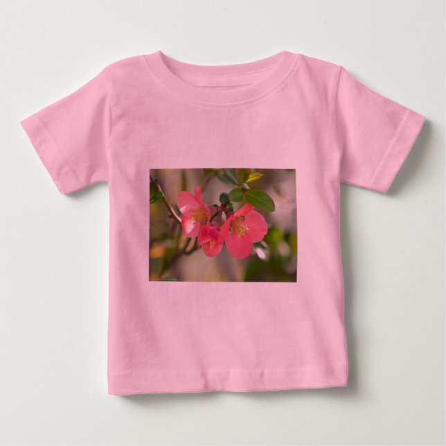 Camiseta De Bebé Quince Glow de Flor Rosa (Anverso)