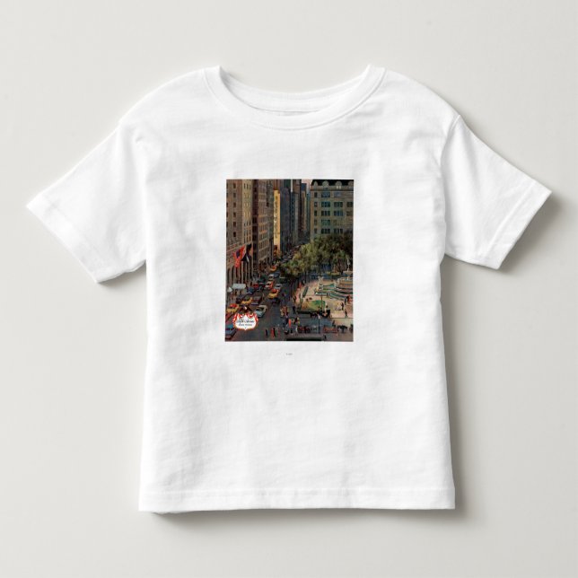 Camiseta De Bebé Quinta Avenida por John Falter (Anverso)
