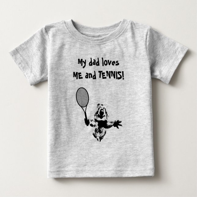 Camiseta De Bebé Quokka con Racquet de tenis y texto (Anverso)