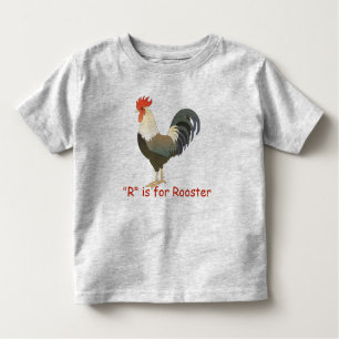 Camiseta De Bebé R está para el gallo aprende deletrear