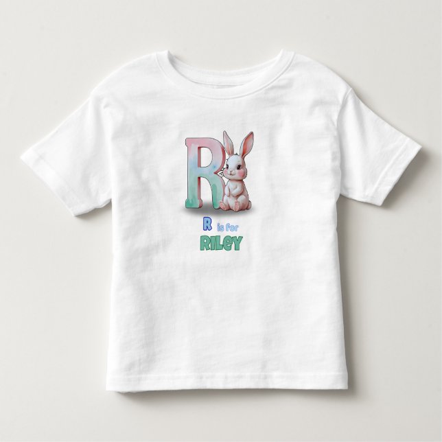 Camiseta De Bebé R is for Riley - Custom Toddler Name Tee (Anverso)