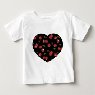 Camiseta De Bebé RAB Rockabilly Cerezas Muy Cerezas En Negro