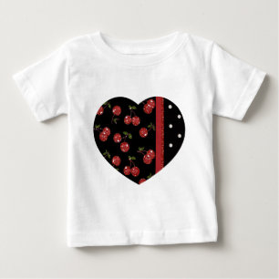 Camiseta De Bebé RAB Rockabilly Cerezas Muy Cerezas Negro