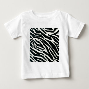 Camiseta De Bebé RAB Rockabilly Estampado de Cebra Negro y Blanco