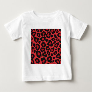 Camiseta De Bebé RAB Rockabilly Estampado Leopardo Rojo Negro