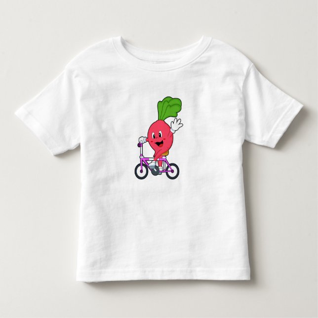 Camiseta De Bebé Rábano con Bicicleta (Anverso)