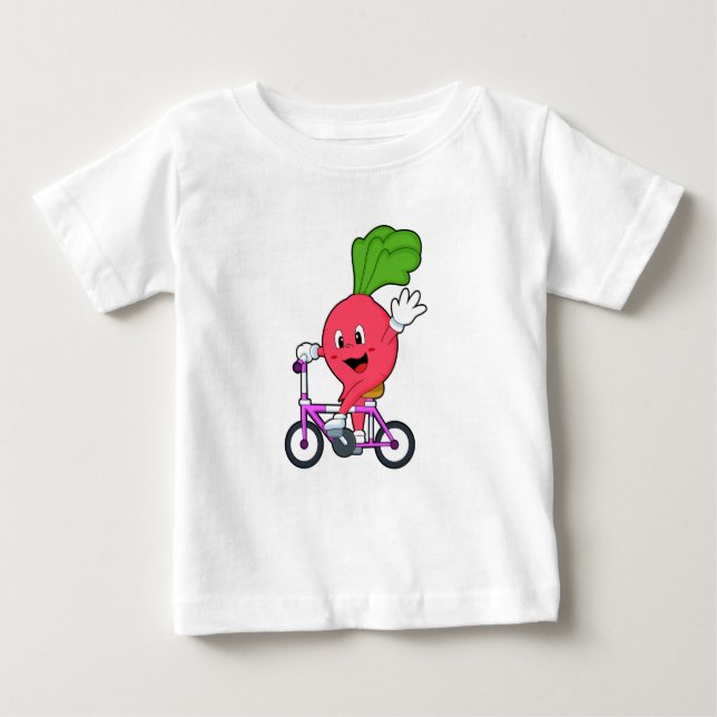 Camiseta De Bebé Rábano con Bicicleta (Anverso)