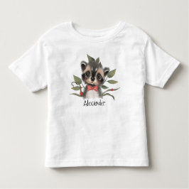 Camiseta De Bebé Raccón de Woodland con nombre de niño