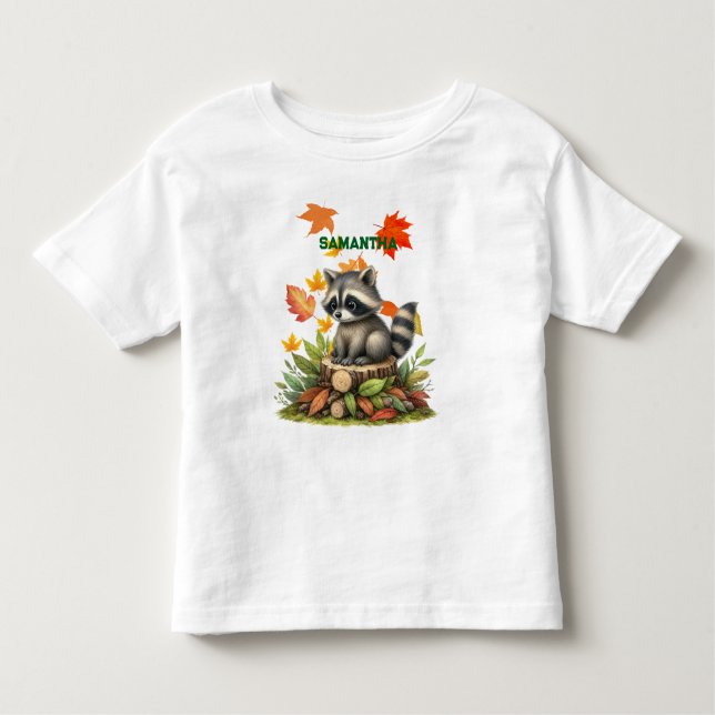 Camiseta De Bebé Raccoon Toddler T-Shirt Cute Animal  for Kids (Anverso)
