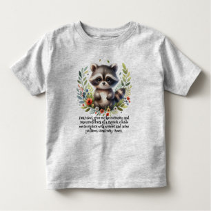 Camiseta De Bebé Raccoon Woodland Kids Christian Prayer  