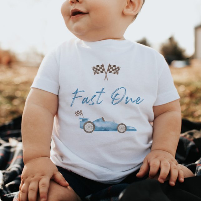 Camiseta De Bebé Race Car Fast One First Birthday T shirt (Subido por el creador)
