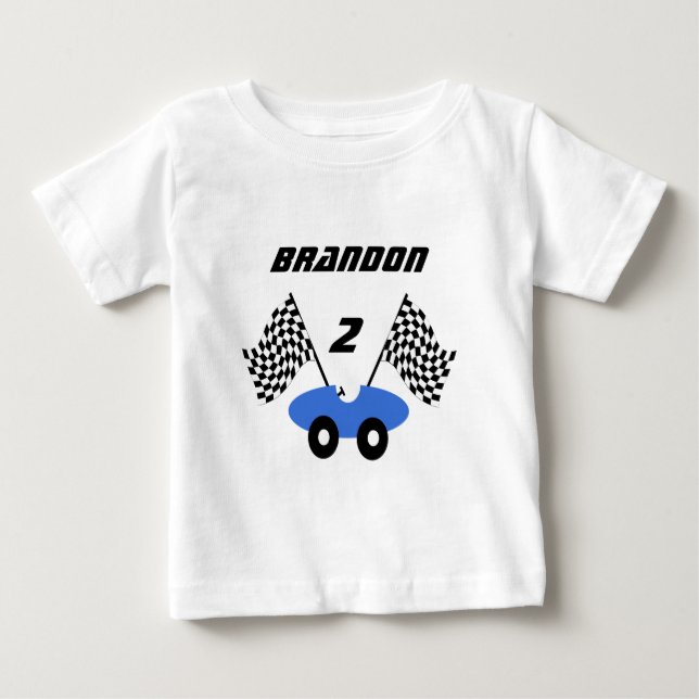 Camiseta De Bebé Race Car/ Personalizable (Anverso)