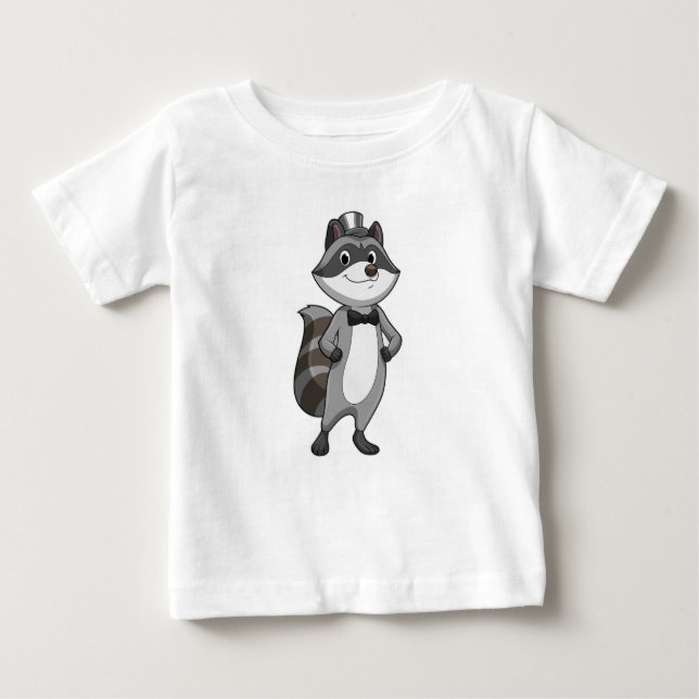 Camiseta De Bebé Racoon como Groom con el empate (Anverso)
