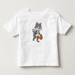 Camiseta De Bebé Racoon como jugador de baloncesto con baloncesto