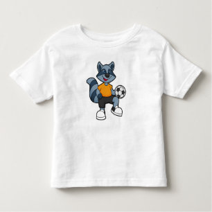 Camiseta De Bebé Racoon como jugador de fútbol con pelota de fútbol