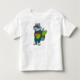 Camiseta De Bebé Racoon como Snowboard con Snowboard
