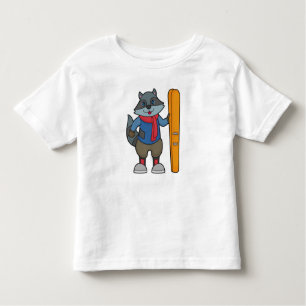 Camiseta De Bebé Racoon Skier Ski