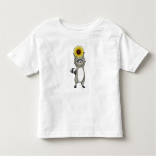 Camiseta De Bebé Racoon with Sunflower