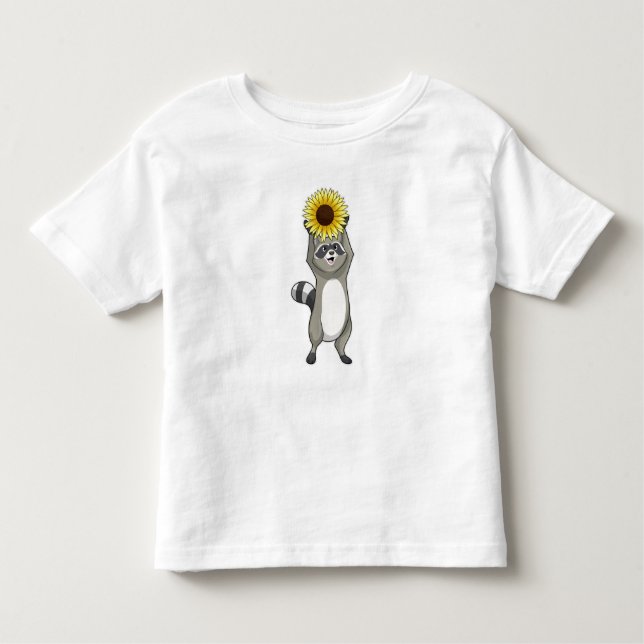 Camiseta De Bebé Racoon with Sunflower (Anverso)