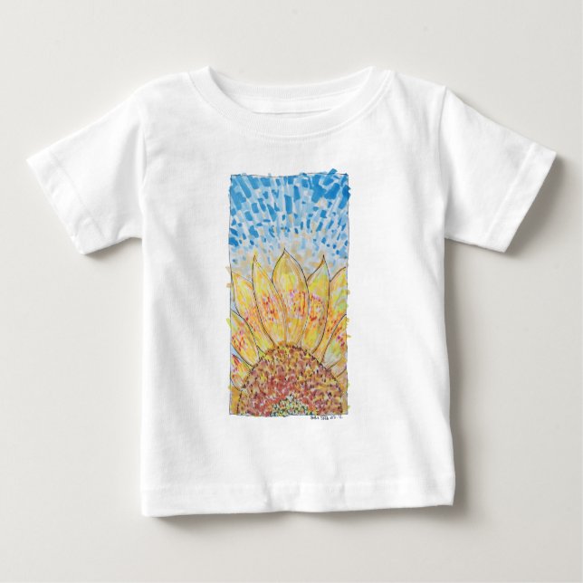 Camiseta De Bebé Radiant Bloom Sunflower (Anverso)