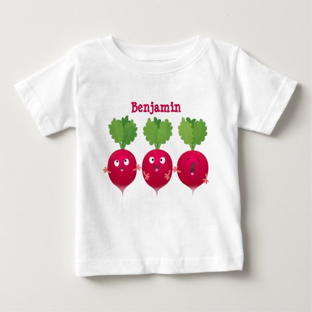 Camiseta De Bebé Radios cortos cantando verduras personalizados del (Anverso)