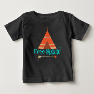 Camiseta De Bebé Raglan Tee Pee Free Spirit Tee