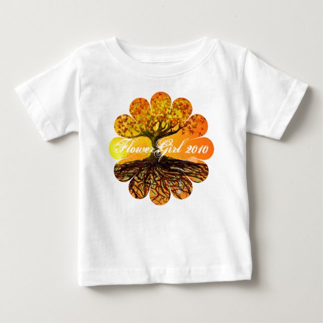Camiseta De Bebé Raíces de amor Niña Personalizado año actual (Anverso)