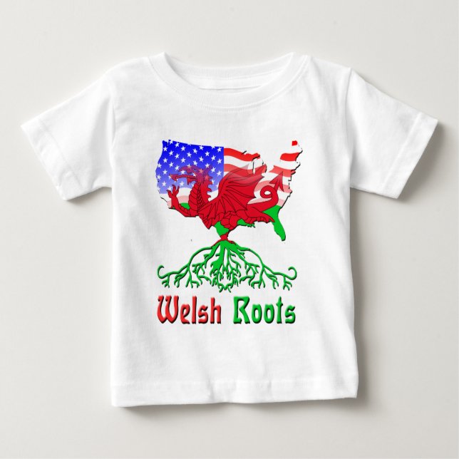 Camiseta De Bebé Raíces galesas norteamericanas (Anverso)