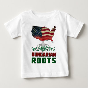 Camiseta De Bebé Raíces húngaras estadounidenses