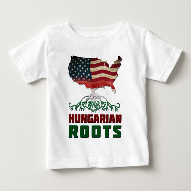 Camiseta De Bebé Raíces húngaras estadounidenses (Anverso)