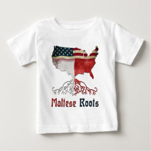 Camiseta De Bebé Raíces maltesas estadounidenses